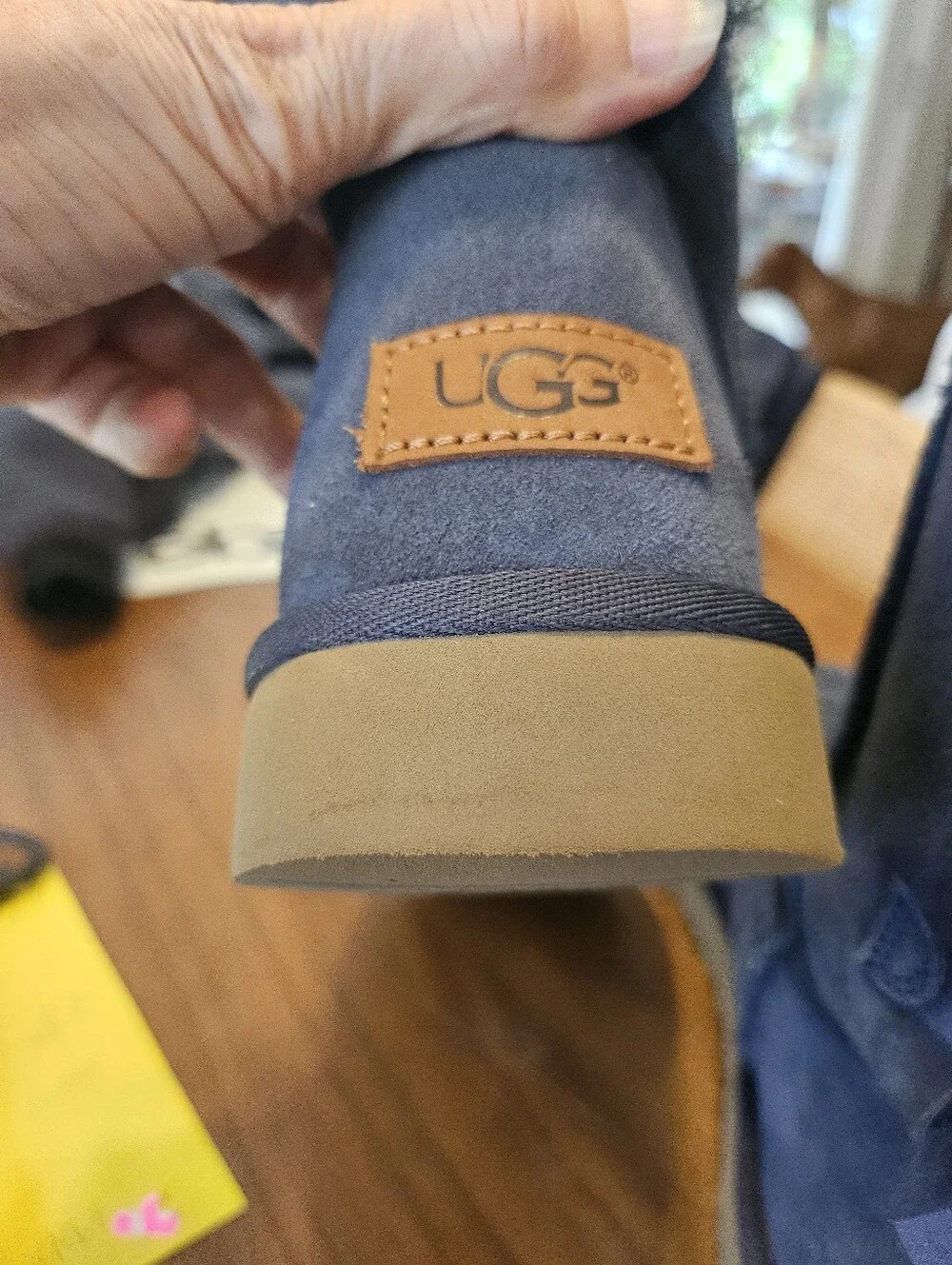 UGG Bailey Bows Women's Suede Cozy Winter Fur Boots - Gray Blue Size 9